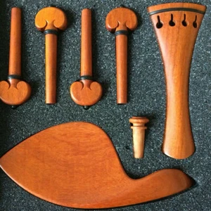 Genuine Real Pernambuco Violin Fitting 4/4 Tailpiece Chinrest Pegs Endpin AAA - Picture 1 of 1
