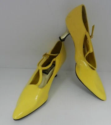 Rush Hour Express Yellow/Gold Tornado Pointy Toe High Heels Shoes Womens Size 6B - Image 1 of 4
