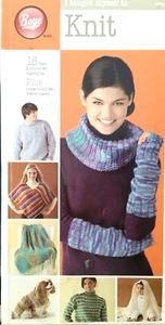 Boye  I TAUGHT MYSELF KNITTING 86pg soft book  2014 18 projects - Picture 1 of 11