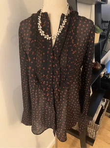 Ann Taylor sheer blouse printer size xs - Picture 1 of 4
