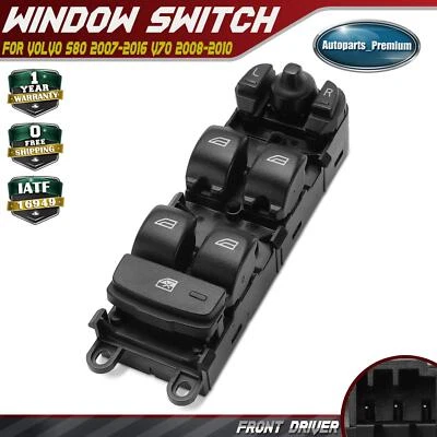 Interruptor de ventana eléctrica del conductor delantero izquierdo para Volvo S80 2007-2016 V70 2008-2010 XC70 Foto 1 de 4