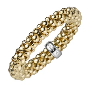Women's Ring Fingerring Elastic Raspberry Width 4mm from 585 Gold Yellow Gold - Picture 1 of 1
