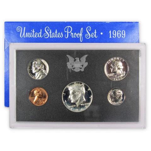 1969 Proof Set U.S. Mint Original Government Packaging OGP Collectible Cover