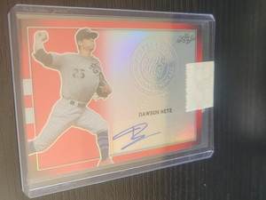 Dawson Netz 2018 Leaf Perfect Game Metal Autographs RED  AUTO #RD 3/3 BA-DN1