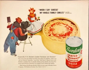 1956 Borden's Parmesan Cheese Print Ad Elsie the Cow Elmer Beulah Beauregard - Bild 1 von 7