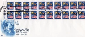 1987 #2276a FLAG & FIREWORKS BOOKLET PANE OF 20 OVERSIZE FDC ART CRAFT UA GEM! - Picture 1 of 1
