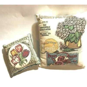 Vintage handgefertigte Akzentkissen Gartenmotiv französischer Landhausstil - Bild 1 von 12