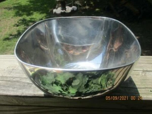 Vintage Pewter Handcrafted Square Bowl 7" W x 7" W x 4-1/2" Tall USA - Picture 1 of 1