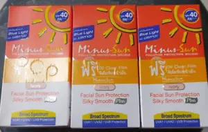 Protector solar facial blanco MINUS-SUN SPF40 PA+++ - 30 g x 3 - Imagen 1 de 7