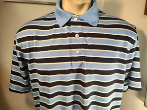 Footjoy FJ Men's XL Extra Large Polyester Golf Polo Striped Performance  - Picture 1 of 11