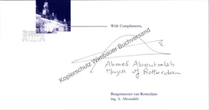 Original Autogramm Ahmed Aboutaleb Bürgermeister Rotterdam /// Autograph signier - Picture 1 of 6