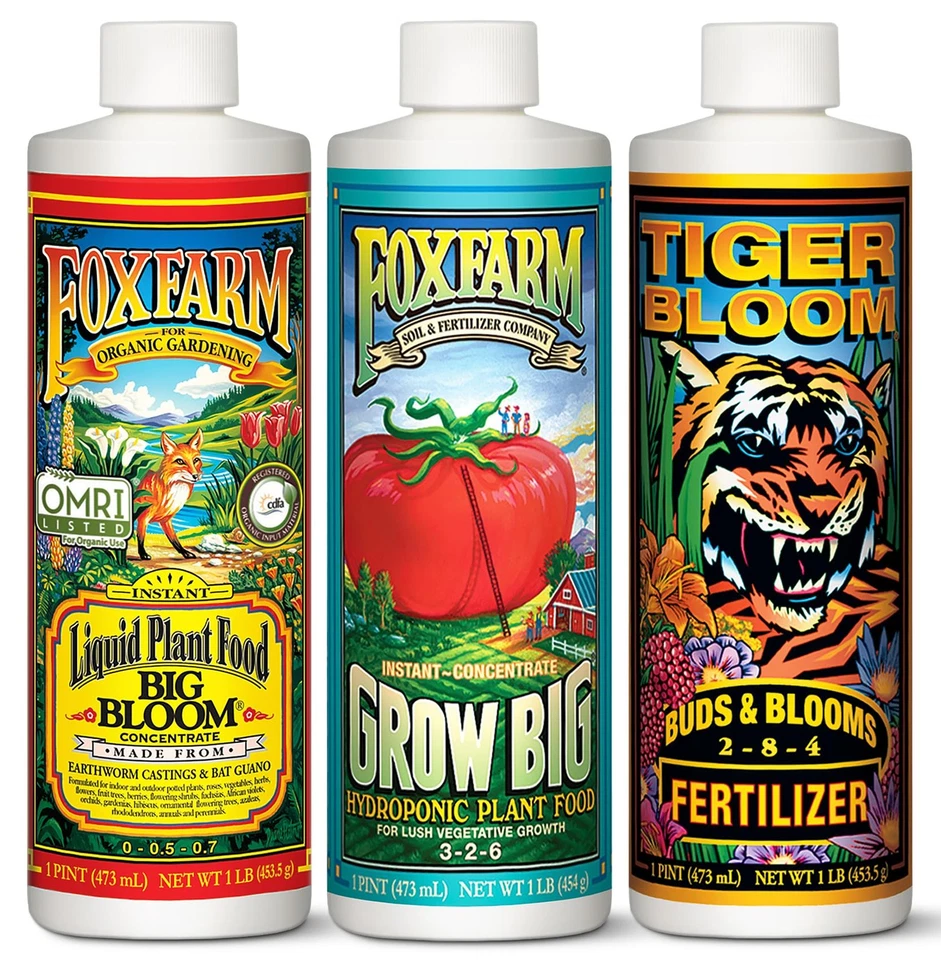 Fórmula Hidro Trio de Nutrientes Líquidos: Big Bloom, Grow Big Hydro y Tiger Bloom -... Foto 1 de 4