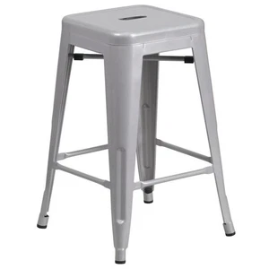 Flash Furniture 24" Metal Backless Counter Stool in Silver - Picture 1 of 9