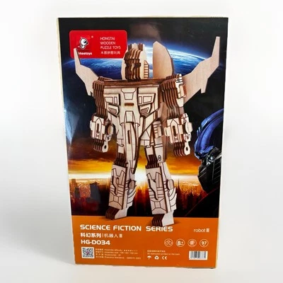 Birkeetoys Hongtai Wooden Puzzle Robot III Science Fiction 97 Pieces HG-DO34 NEW - Image 1 of 2
