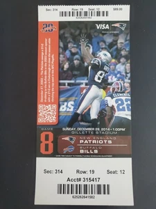 2014 Tom Brady New England Patriots Buffalo Bills Ticket Stub 28.12.14 Garoppolo - Bild 1 von 2