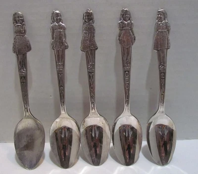 Juego de cucharas Dionne Quintuplets 1930, Carlton Silverplate, Palmolive Premium Foto 1 de 3