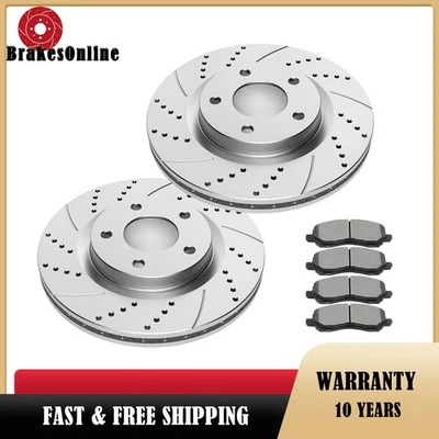 Pastillas de rotores de freno delanteras aptas para Mitsubishi Galant Lancer Eclipse ranuradas perforadas Foto 1 de 4