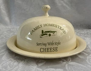 Vintage Enamel Cheese Dome Covered Dish Family Homestead Serving With Style - Picture 1 of 4