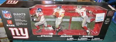 2008 MCFARLANE  NFL 3 Pack  N.Y. GIANTS Super Bowl XLII  STRAHAN MANNING BURRESS - Image 1 of 4
