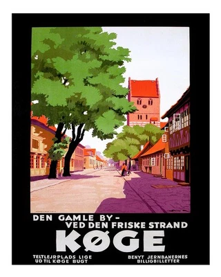 Vintage Køge Street Scene Wall Art Poster Premium Quality Home Decor - Image 1 of 4