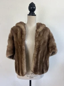 Lieb’s Pelz Vintage 60er Jahre Honigbraun Nerz Stola Capelet Schal Elegant One Size - Bild 1 von 9