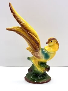 Vintage Porzellan Keramik gelb grün Fasan Figur Maddux of California Retro - Bild 1 von 8