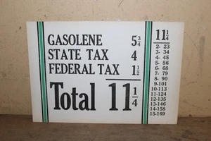 Vintage 1920s Gasoline + Tax Price 2 Side Gas Station Visible Pump Sinclair Sign - Picture 1 of 2