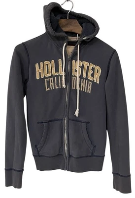 Sudadera con Capucha Hollister California Envejecida con Cremallera De Colección Spellout Y2K Streetwear Hombres S Foto 1 de 4