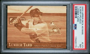 2002 UPPER DECK 40 MAN LUMBER YARD LY3 ALBERT PUJOLS WOOD SP/212 PSA 7 NEAR MINT - Picture 1 of 2