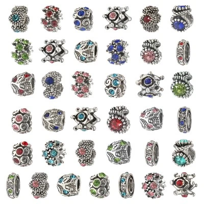 Toaob 30 шт. в ассортименте антикварные серебряные стразы европейский лэмпворк подвеска - Изображение 1 из 4