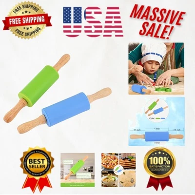 Juego de mini rodillo para niños - silicona antiadherente, perfecto para manos pequeñas Foto 1 de 4