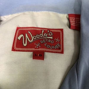 Vintage Woodys Retro Lounge Shirt Men’s Size LG Bowling Short Sleeve Button Camp - Picture 1 of 1