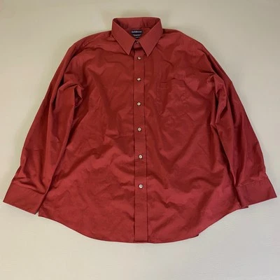 Croft & Barrow Wrinkle-Resistant Broadcloth Dress Shirt Long Sleeve 18 34/35 Red - Image 1 of 4