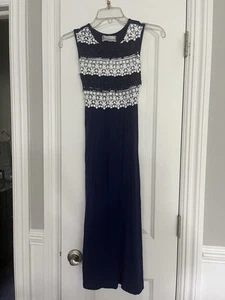 Btween Girls Knit Maxi Dress - Size 10 - Navy / White - Picture 1 of 3