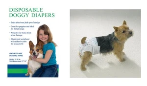 Disposable Doggie Diapers Dog Diaper Absorbant Sanitary - Bulk Packs Available  - Picture 1 of 13