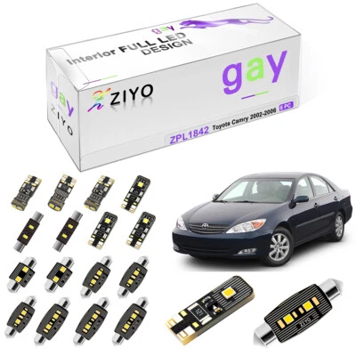 8 peças branco luxo para Toyota Camry 2002-2006 kit de luz LED interior luzes cúpula - Imagem 1 de 4