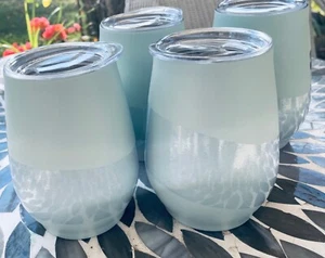 Stemless Stainless Beverage Tumbler Insulated Mug w/Lid 11 oz Mint Green Qty 4 - Picture 1 of 4