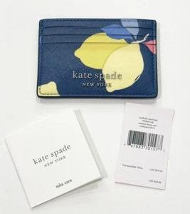 Neu mit Etikett Kate Spade Saffiano Cameron Zitrone Reißverschluss kleines Kartenetui riverblue multi - Bild 1 von 3