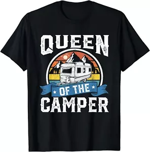 Queen of the Camper Funny Camping RV Campsite Womens Gift Unisex T-Shirt - Picture 1 of 4