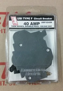 UBI Type F Circuit Breaker UBIF-0240N 40A Thin Series Double Pole  - Picture 1 of 5