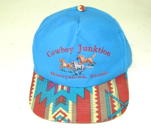 1990s Cowboy Junktion Masaryktown Florida Baseball Cap Embroidered Horses - Bild 1 von 10