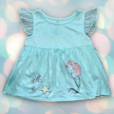 Camisa Top Disney Sirenita Niña Encaje Volantes Talla 4 Foto 1 de 3