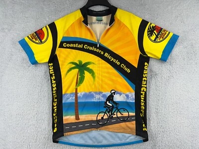 Camiseta deportiva de ciclismo 2BikeWear adulto extra grande amarilla cremallera completa Costal Cruisers polietileno Foto 1 de 4