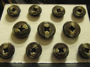  ITALIAN SUIT SET blazer Button Coat 24/30 4Hole Horn Effect Brown H1 11P - Picture 1 of 1