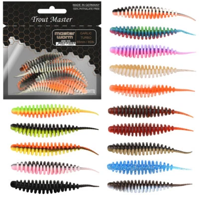 8 Stk. SPRO Trout Master | Master Worm 65mm Farbauswahl Forellenköder Gummiwurm - Bild 1 von 4