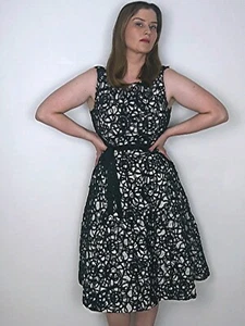 Phase Eight Black and Beige Dress, Size 14 - Picture 1 of 20