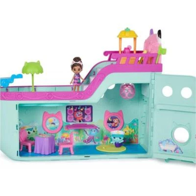 SPINMASTER SwimWays Gabby's Dollhouse Schiff Kreuzfahrtschiff Yacht Fahrzeug mit 2 Figuren