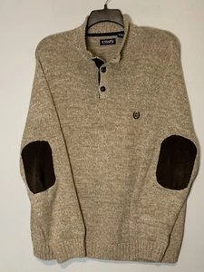 Chaps Strickpullover Herren Cord Ellenbogen Patches hellbraun Freizeit 100% Baumwolle, XL - Bild 1 von 7