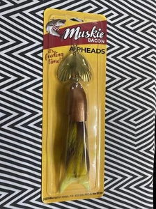 Muskie Bacon Airhead Inline Spinner - Soft Plastic Head - Pike Musky (3204AIR) - Picture 1 of 4