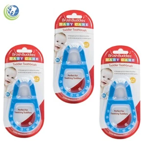 3X New Brush Buddies Baby Care Toddler Toothbrush 3-36 Months Relief Blue - Picture 1 of 4